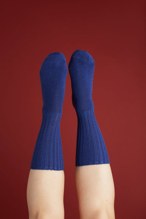 Chaussettes - Marie Basse Bleu Roi 1