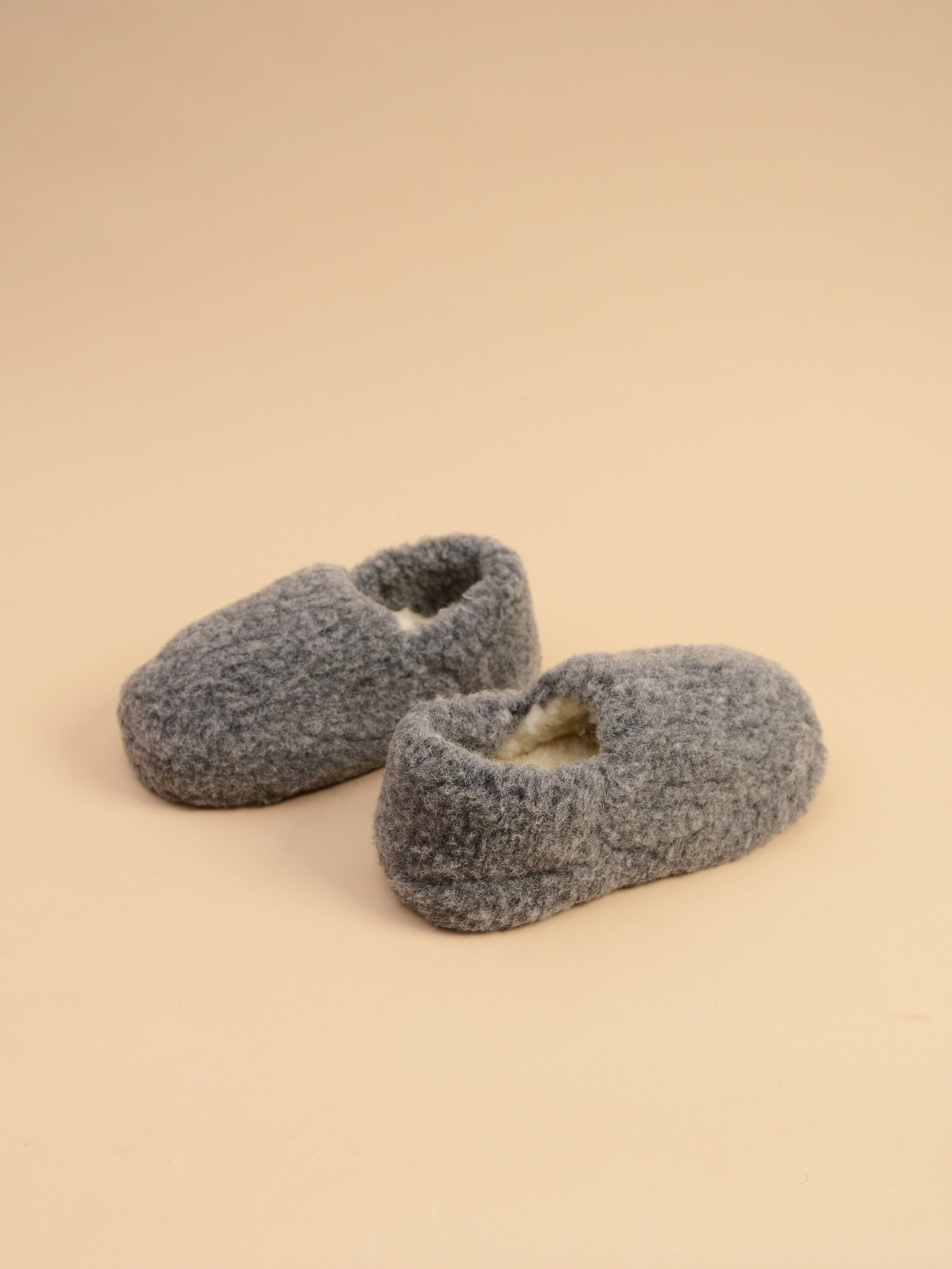 Chaussons bas - 100% laine de mouton Grey 1