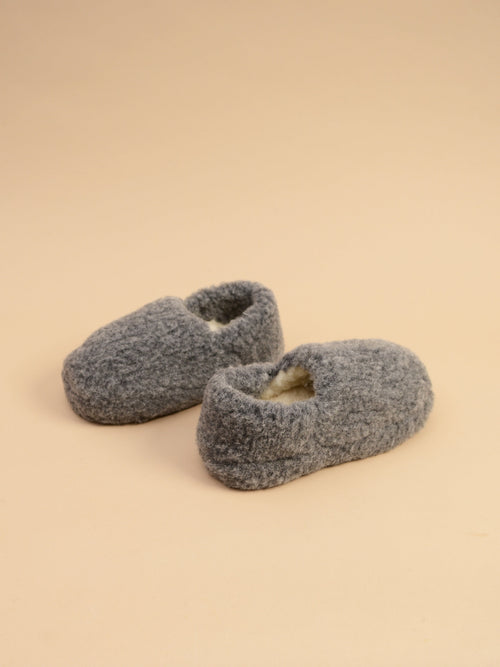 Chaussons bas - 100% laine de mouton Grey 1