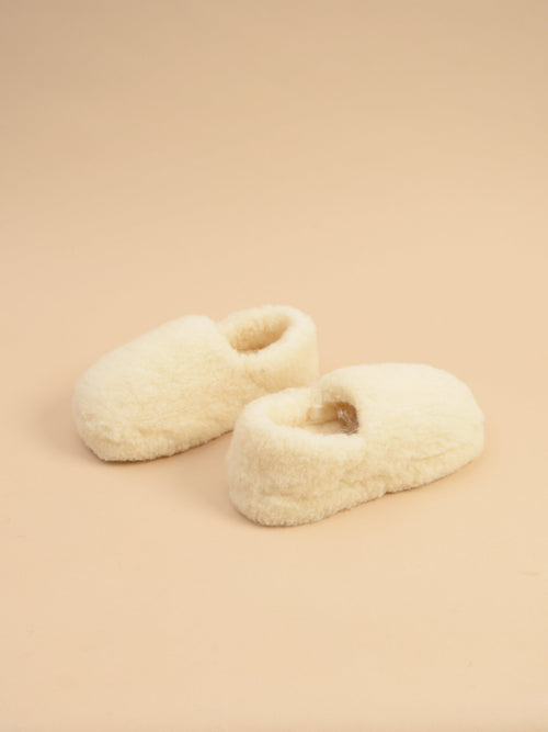 Chaussons bas - 100% laine de mouton Ivoire 1