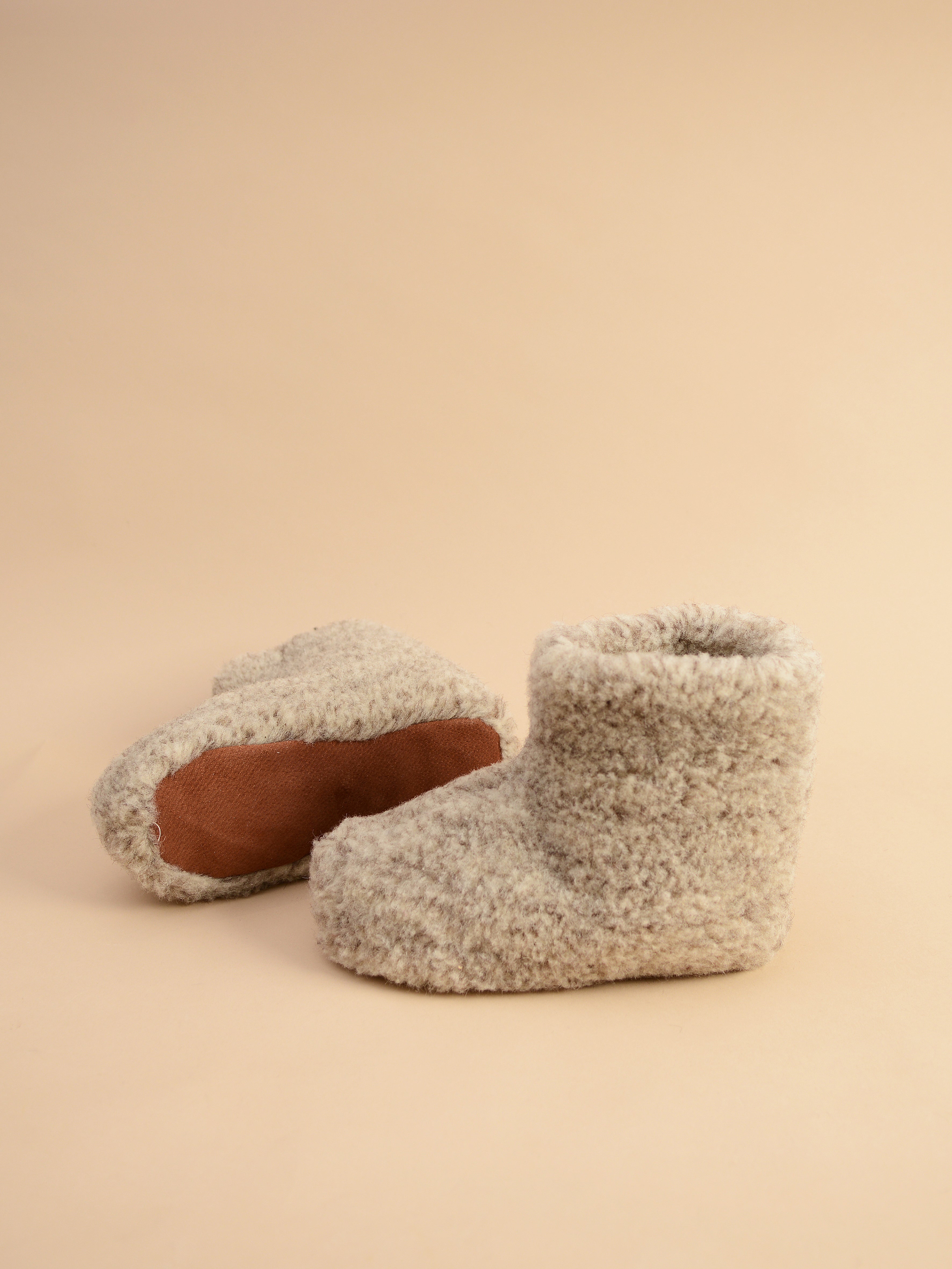 Chaussons hauts - 100% laine de mouton chiné 1