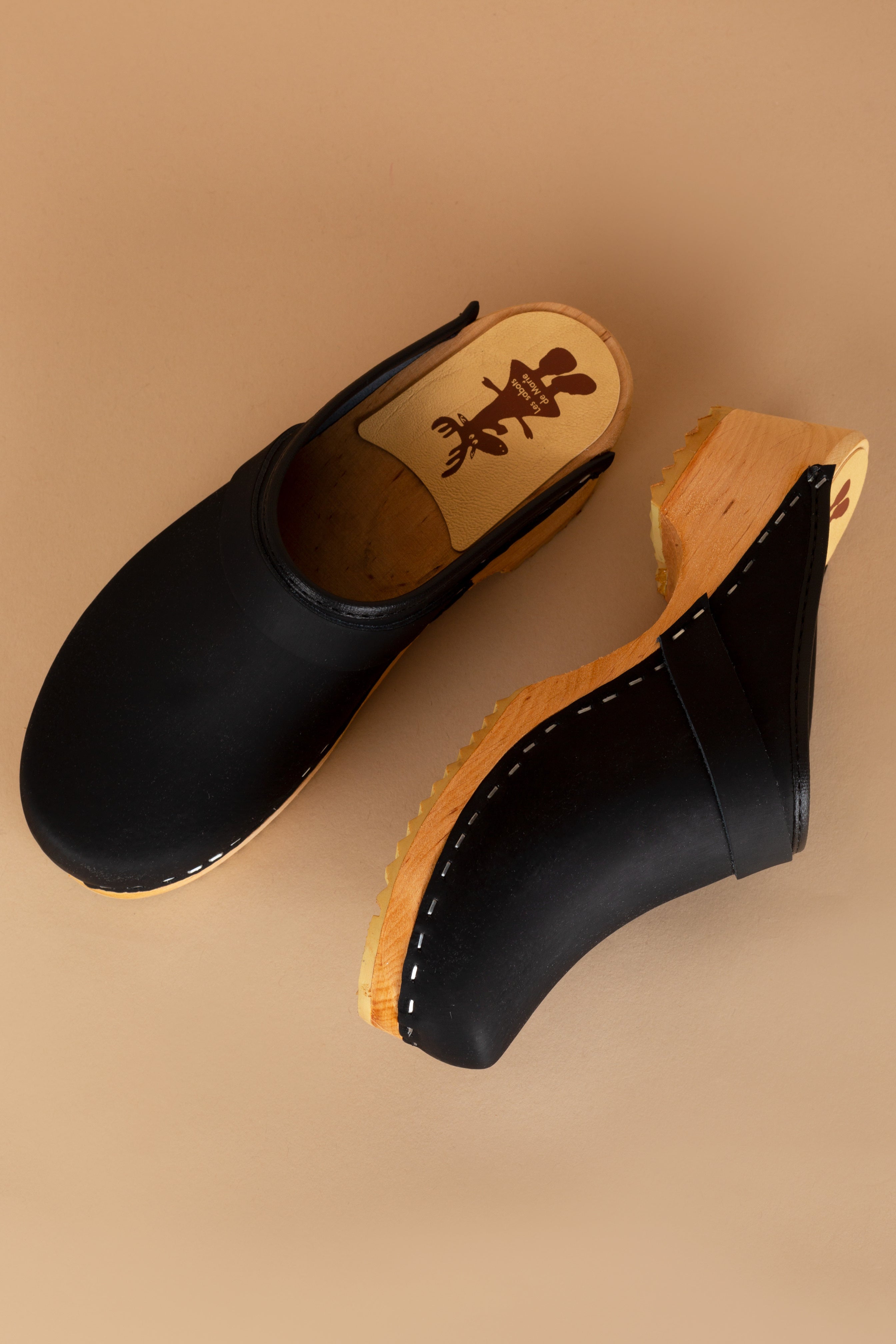 Sabots en Cuir Gras - Black 1