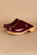 Sabots en Cuir Verni - Lie de Vin 1