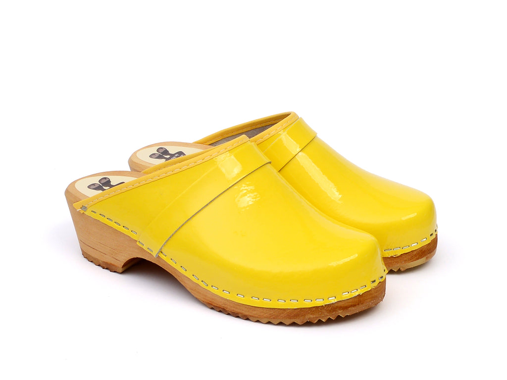 Sabots en Cuir Verni - Yellow 3