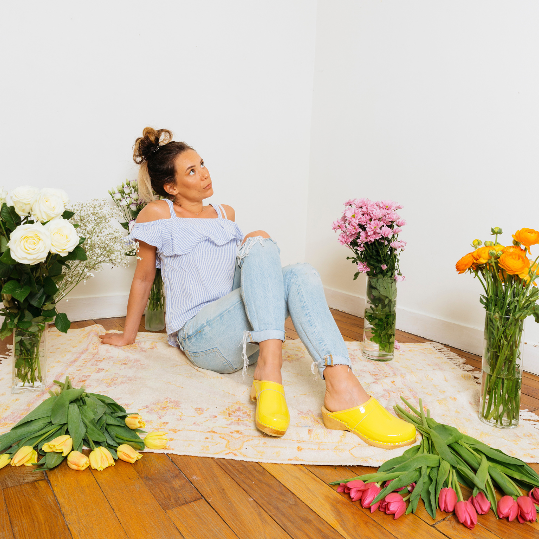 Sabots en Cuir Verni - Yellow 4