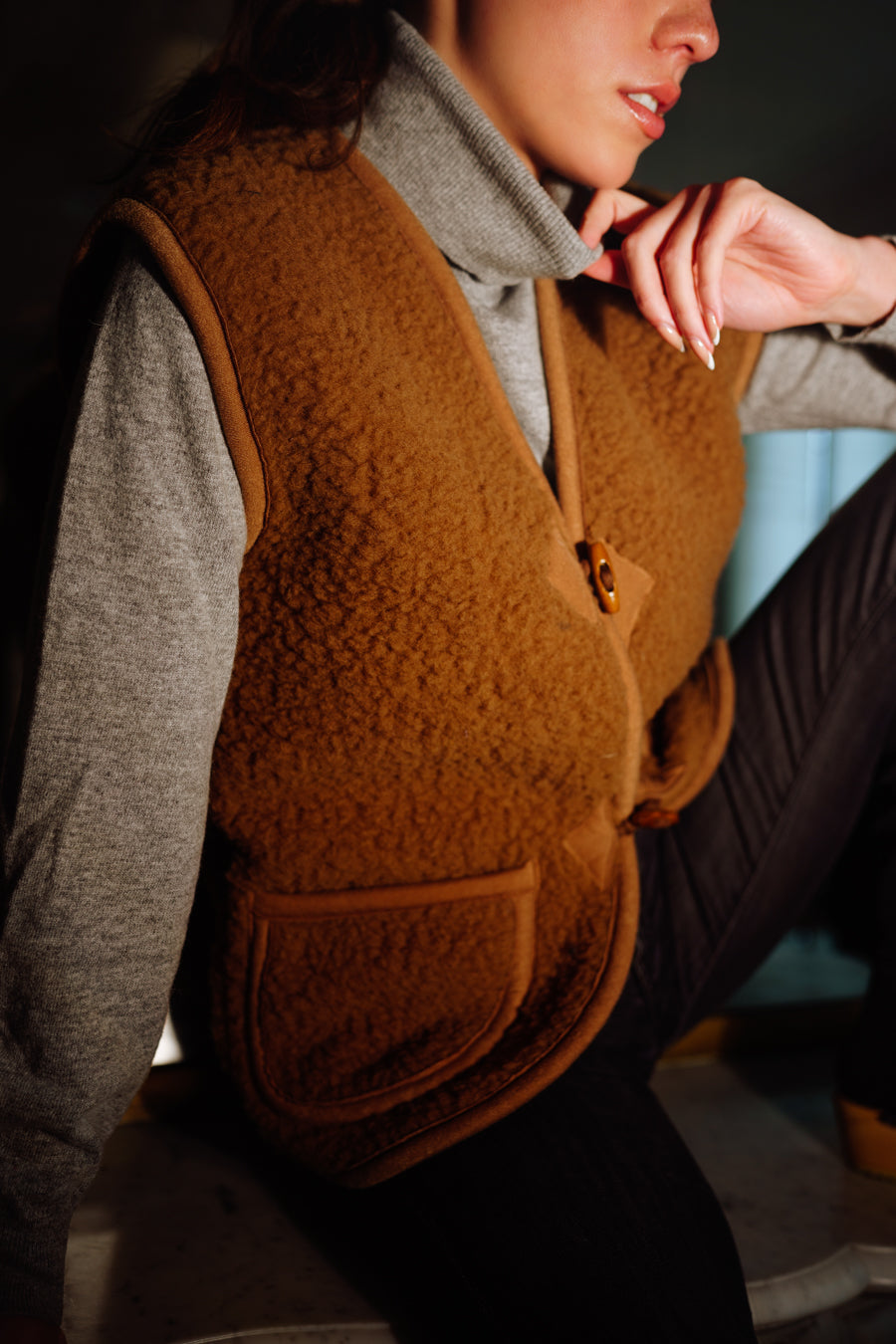 Gilet en laine - Brown 1