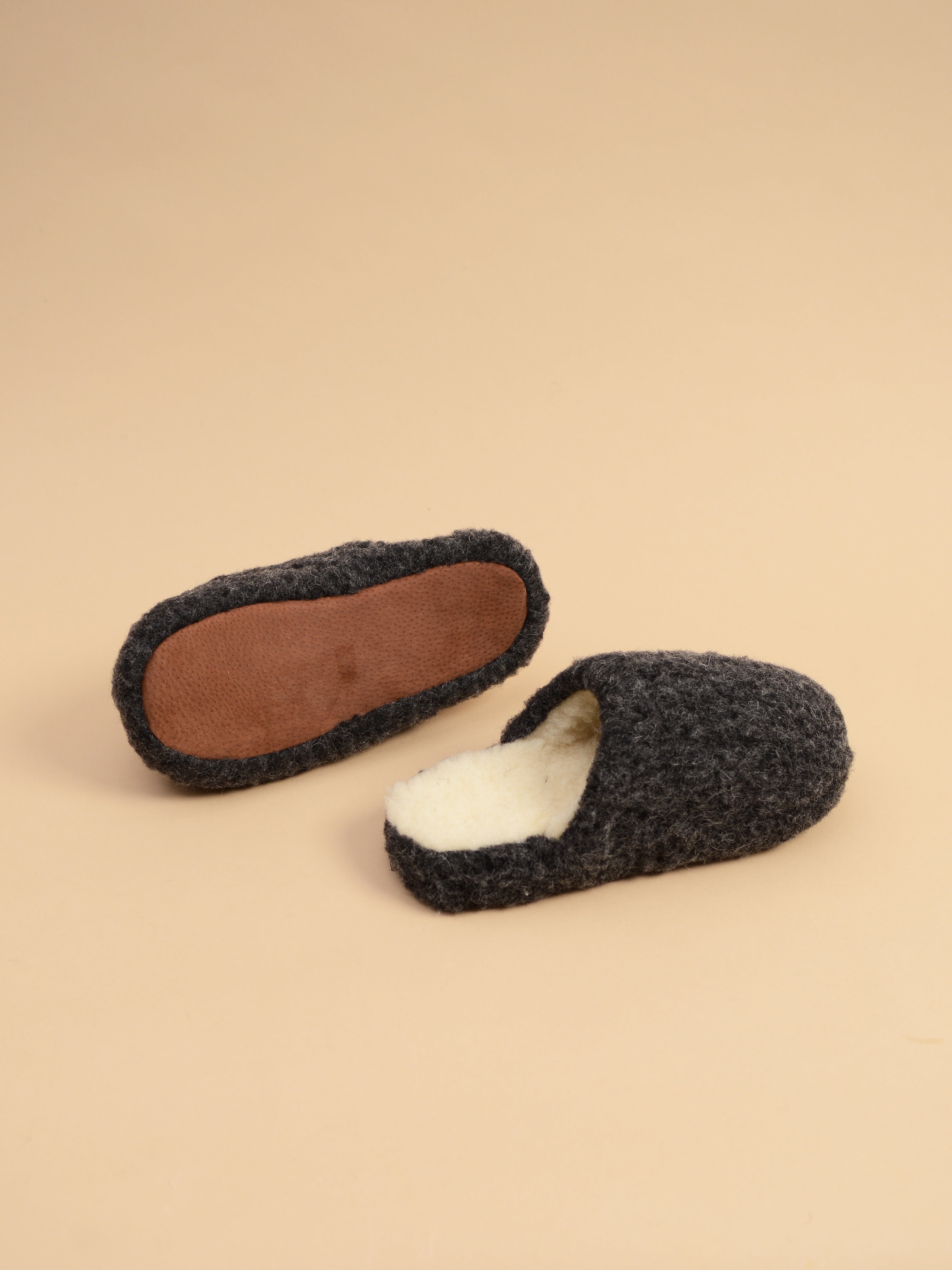 Mules - 100% laine de mouton Anthracite 1
