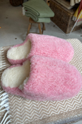 Mules - 100% laine de mouton Rose 1