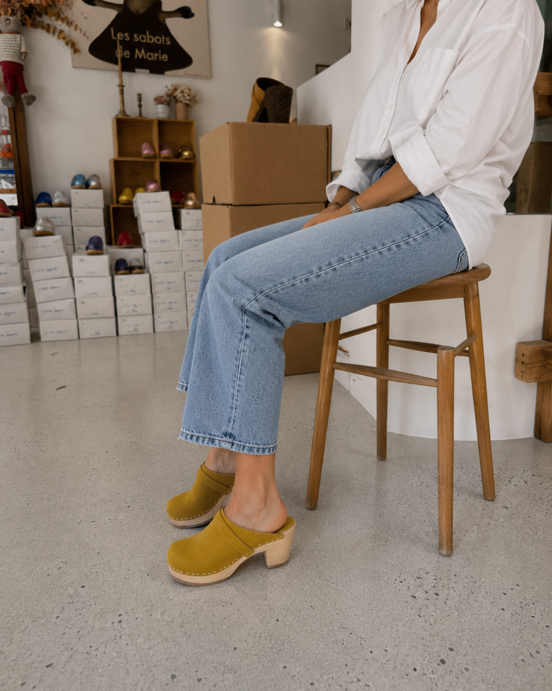 Sabots Hauts - Nubuck Yellow Mustard 1