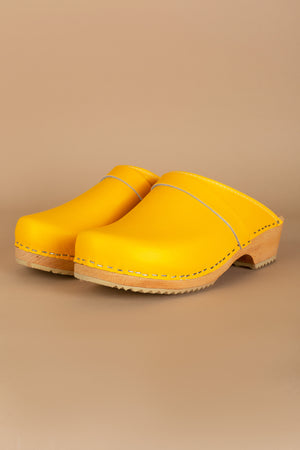 Sabots en Cuir Lisse - Yellow
