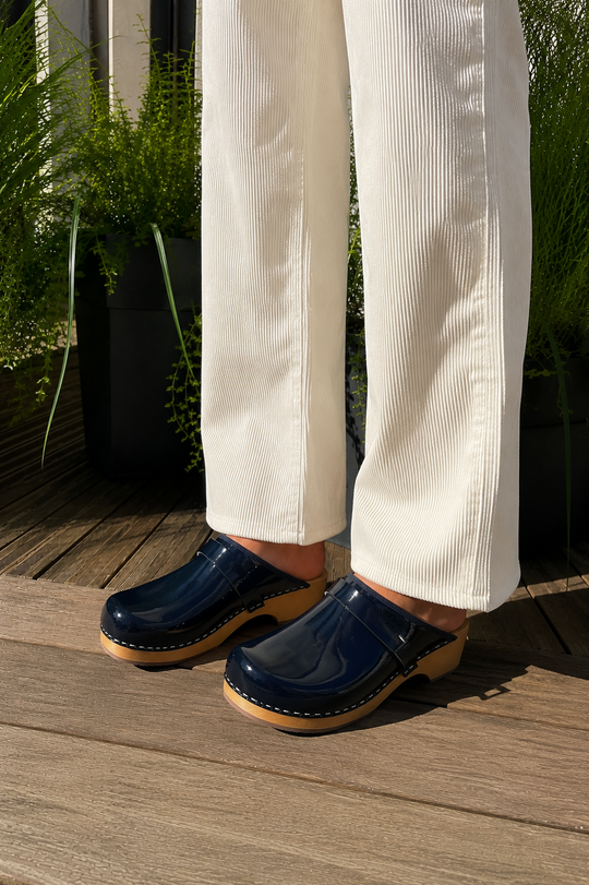 Sabots en Cuir Verni - Marin
