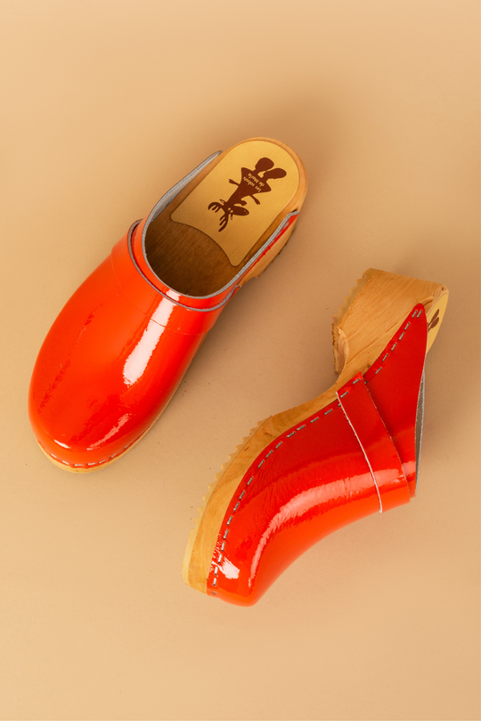 Sabots en Cuir Verni - Orange